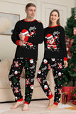 Preto Natal Papai Noel Print Família Combinando Conjuntos de Pijamas