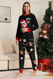 Preto Natal Papai Noel Print Família Combinando Conjuntos de Pijamas