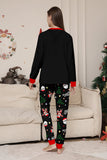 Preto Natal Papai Noel Print Família Combinando Conjuntos de Pijamas