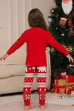 Árvore de impressão vermelha Manga longa Natal Família combinando pijamas