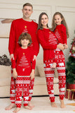 Árvore de impressão vermelha Manga longa Natal Família combinando pijamas