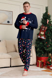 Marinha Feliz Natal Impressão Família Combinando Pijamas set