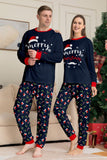 Marinha Feliz Natal Impressão Família Combinando Pijamas set