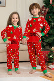 Natal aconchegante vermelho print família combinando conjunto de pijamas