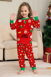 Natal aconchegante vermelho print família combinando conjunto de pijamas