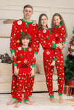 Natal aconchegante vermelho print família combinando conjunto de pijamas