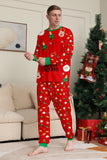 Natal aconchegante vermelho print família combinando conjunto de pijamas