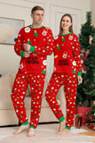 Natal aconchegante vermelho print família combinando conjunto de pijamas