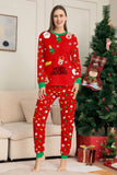 Natal aconchegante vermelho print família combinando conjunto de pijamas