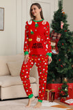 Natal aconchegante vermelho print família combinando conjunto de pijamas