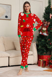 Natal aconchegante vermelho print família combinando conjunto de pijamas