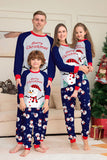 Cinzento Azul Boneco de Neve Impressão Natal Família Combinando Pijamas