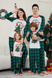 Verde Feliz Natal Xadrez Print Família Combinando Pijamas set