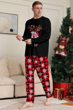 Preto Rena Vermelha Floco de Neve Impressão Natal Família Combinando Pijamas set