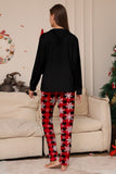 Preto Rena Vermelha Floco de Neve Impressão Natal Família Combinando Pijamas set