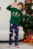 Verde Blue Tree Print Manga Longa Natal Família Combinando Pijamas