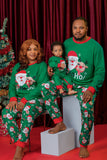 Papai Noel verde escuro impresso Natal Família combinando pijamas