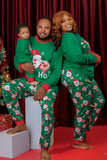 Papai Noel verde escuro impresso Natal Família combinando pijamas