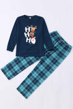 Azul escuro Natal impresso Natal Família combinando pijamas