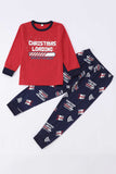 Vermelho impresso manga longa Natal Família Pijamas Sets