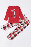 Red Plaid Boneco de Neve Print Natal Família Combinando Pijamas set
