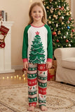 Conjuntos de Pijamas de Família com Estampado de Árvore de Natal Verde de 2 Peças