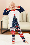 Conjuntos de Pijamas de Família com Estampado de Árvore de Natal Verde de 2 Peças