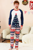Conjuntos de Pijamas de Família com Estampado de Árvore de Natal Verde de 2 Peças
