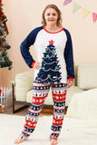 Conjuntos de Pijamas de Família com Estampado de Árvore de Natal Verde de 2 Peças