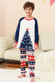 Conjuntos de Pijamas de Família com Estampado de Árvore de Natal Verde de 2 Peças
