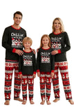 Conjunto de Pijamas Familiares com Padrão Preto Vermelho Vermelho de Boneco de Neve Fair Isle