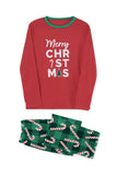 Conjunto de Pijamas Familiares Estampados de Natal Verde e Vermelho