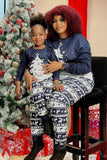 Conjunto de pijama familiar de manga comprida com estampado de Natal marinho