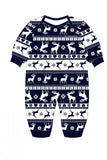 Conjunto de pijama familiar de manga comprida com estampado de Natal marinho