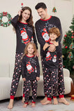 Conjunto de pijamas familiares a condizer, de manga longa e manga longa cinzento escuro