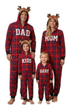 Conjunto de pijama familiar a condizer, de manga comprida, manga comprida, xadrez e manga comprida,