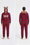 Conjunto de pijama familiar a condizer, de manga comprida, manga comprida, xadrez e manga comprida,