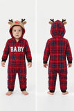Conjunto de pijama familiar a condizer, de manga comprida, manga comprida, xadrez e manga comprida,