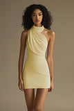 Cabeçada Bodycon Sem Mangas Curto Vestidinho Branco
