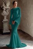 Marfim Sereia Cowl Neck Vestido de Noiva Longo