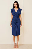 Oliva Bodycon Decote em V Midi Vestidos Cerimónia