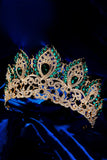 Concurso de Rainha do Baile de Cristal de Luxo Tiara Coroa Dourada