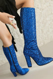 Botas Sparkly Blue High Heel Cowgirl