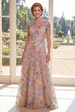 Vestido de Mãe da Noiva em Tulle Verde Verde Bordado Bateau