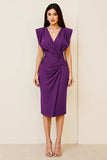 Oliva Bodycon Decote em V Midi Vestidos Cerimónia
