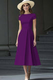 Daffodil A Line Boat Neck Vintage Cetim Long Work Dress