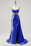 Vestido de Baile Longo com Alças Finas e Apliques em Champanhe