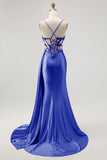 Vestido de Baile Longo com Alças Finas e Apliques em Champanhe