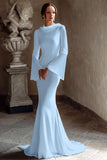 Marfim Sereia Cowl Neck Vestido de Noiva Longo
