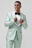 Mint Xaile Lapela 2 Peça Jacquard Um Botão Masculino Prom Suits